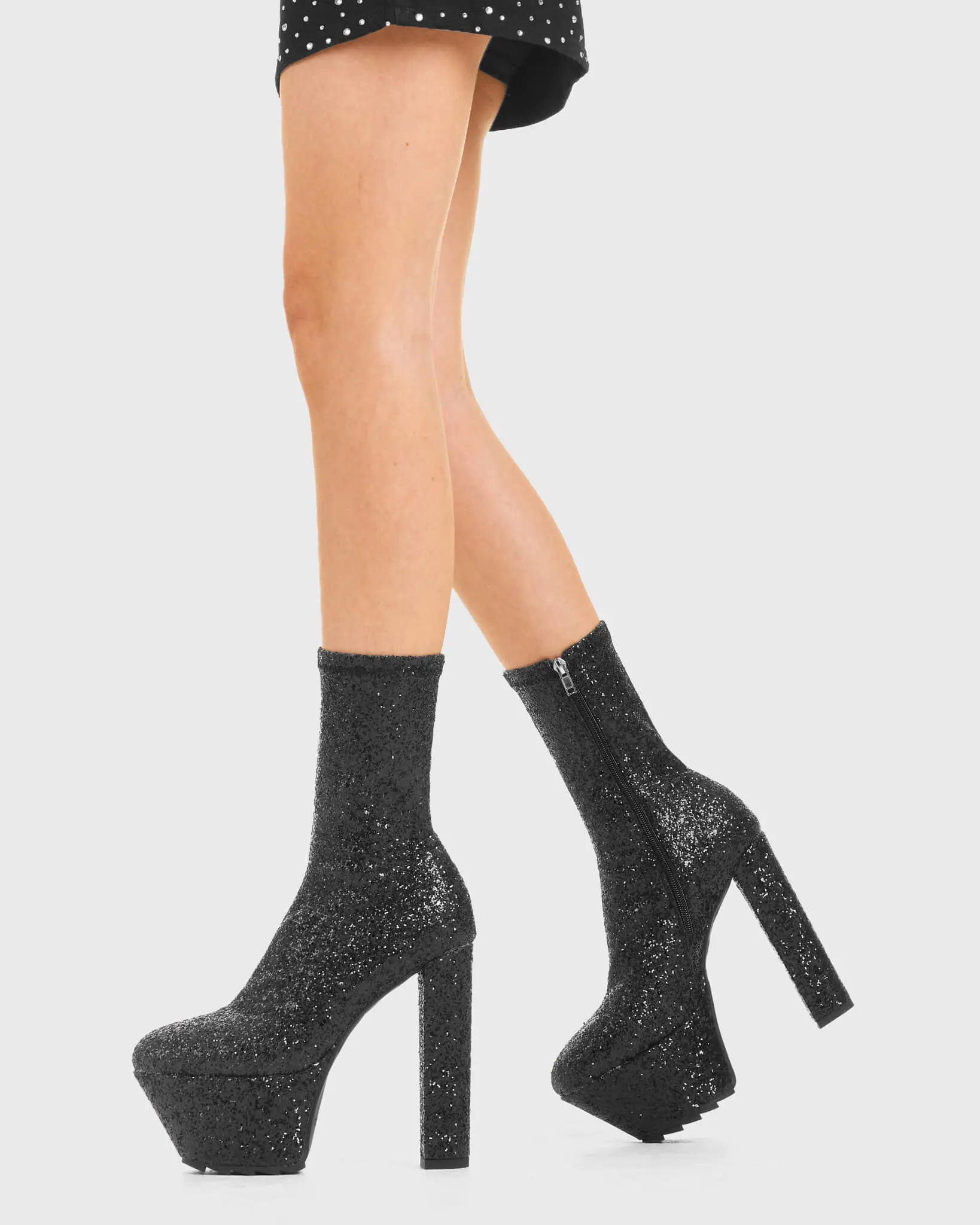 Bling Platform Ankle Boots - Image 3