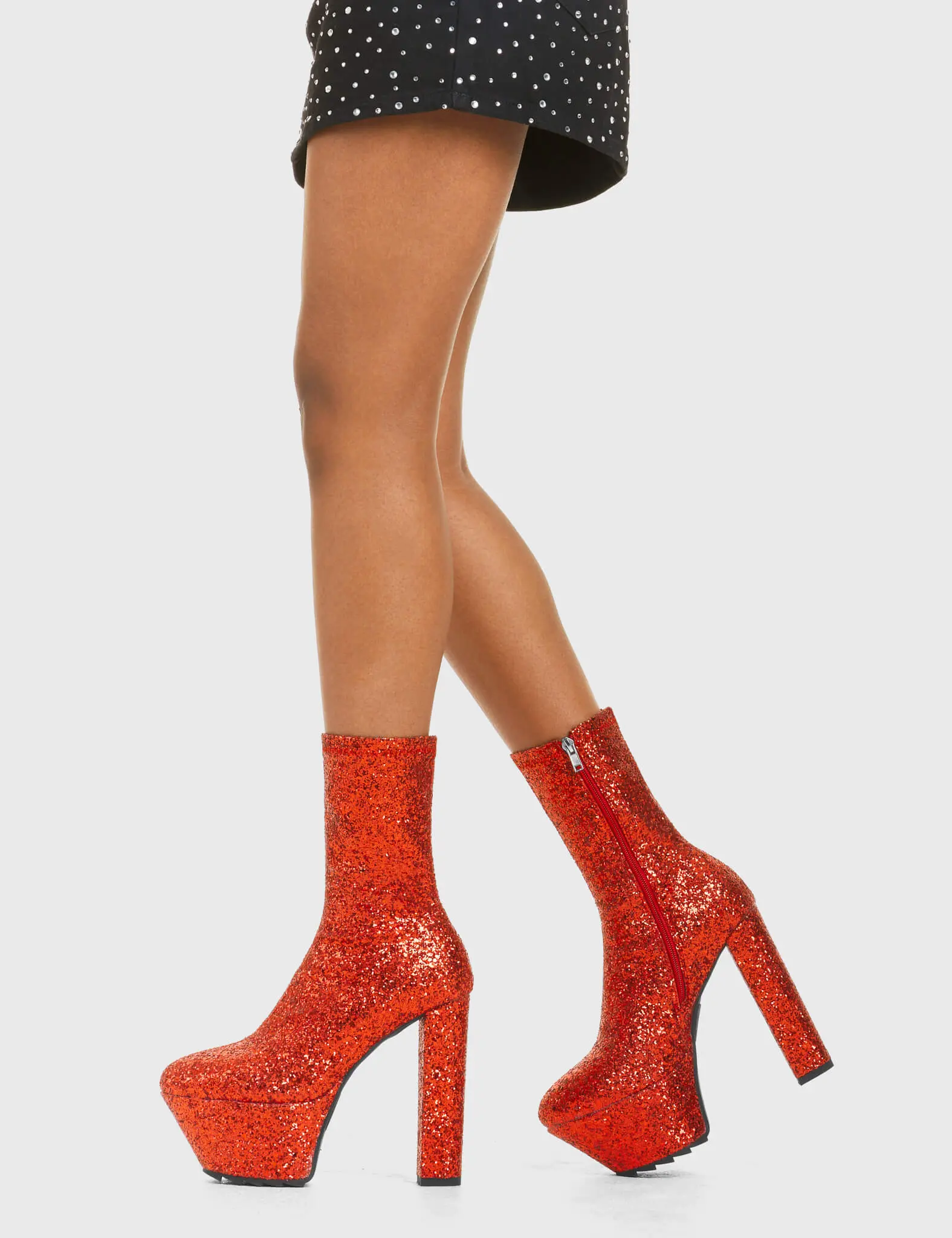 Bling Platform Ankle Boots - Image 3