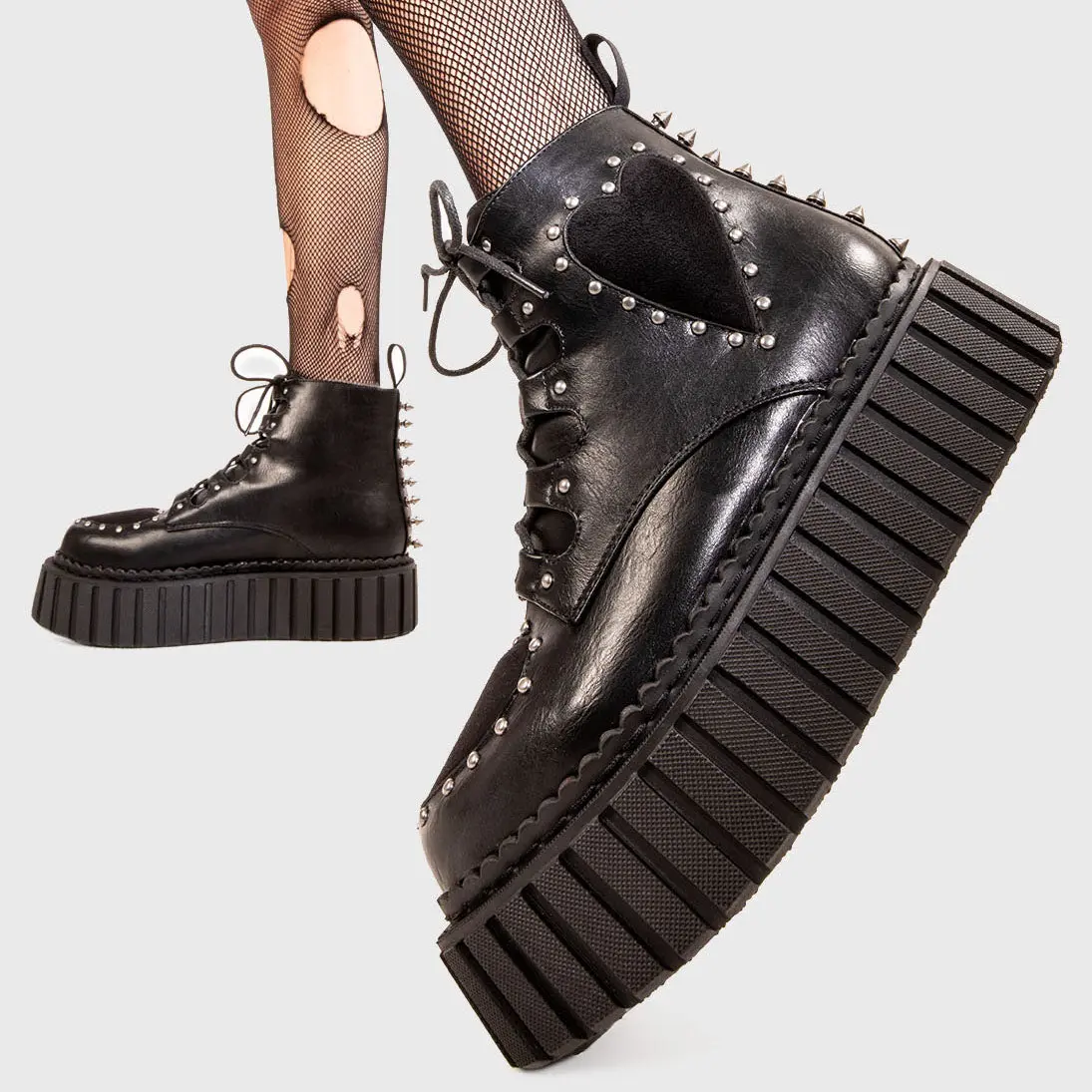 Cross Your Heart Chunky Ankle Creeper Boots - Image 4