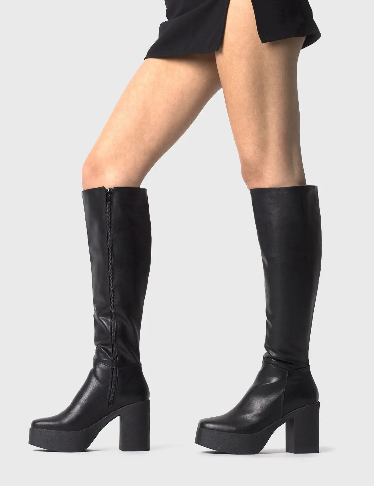 Slick Nicks Wide Calf Platform Knee High Boots - Image 4