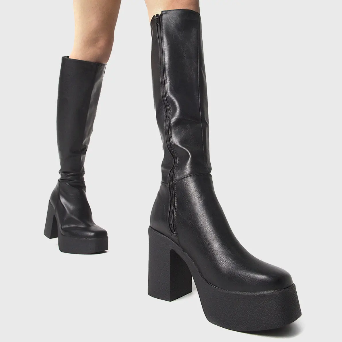 Slick Nicks Wide Calf Platform Knee High Boots - Image 5